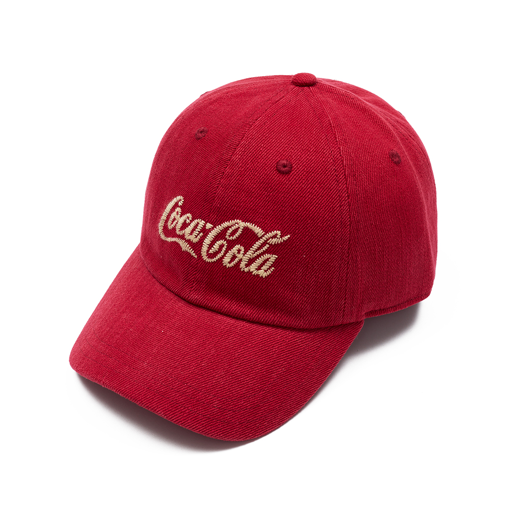 Custom Coca-Cola Licensed Baseball Cap, Wholesale OEM Embroidered Red Cotton Twill Hat Factory