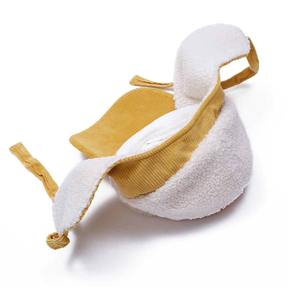 Wholesale Custom Cute Kids Plush Ear Flap Hats with Giraffe Embroidery
