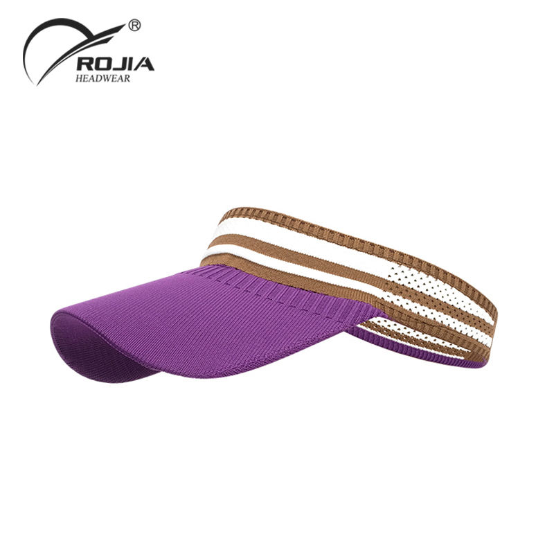 Custom Logo Visor Hat Manufacturer | OEM Colorful Striped Open Top Cap