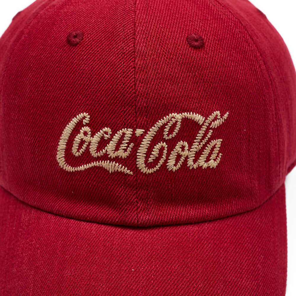 Custom Coca-Cola Licensed Baseball Cap, Wholesale OEM Embroidered Red Cotton Twill Hat Factory