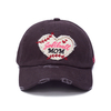 Wholesale Dark Brown Baseball Hats with Heart Patch & Frayed Edge