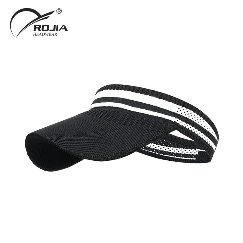 Custom Logo Visor Hat Manufacturer | OEM Colorful Striped Open Top Cap