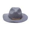 Custom Grey Top Hat with Leather & Chain Band | OEM Vintage Style Caps Factory