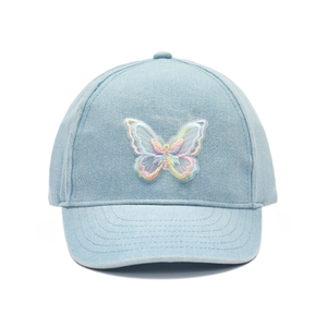 Wholesale Custom Butterfly Denim Baseball Cap for Kids OEM