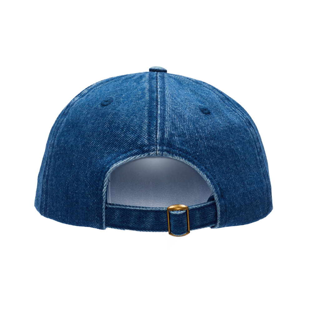 Custom Denim Baseball Cap with Floral Embroidered