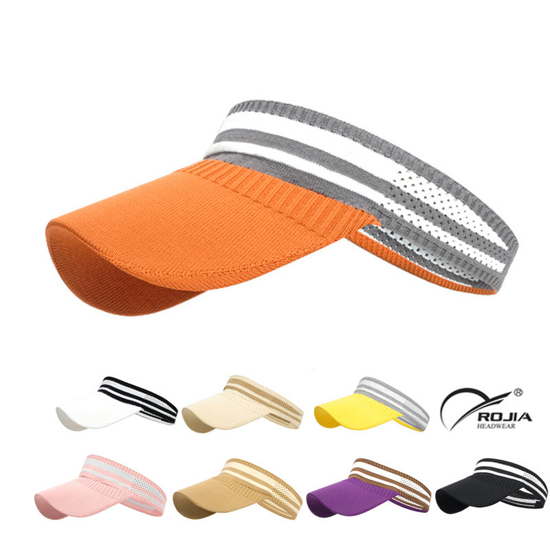 Custom Logo Visor Hat Manufacturer | OEM Colorful Striped Open Top Cap