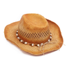Wholesale Custom Straw Cowboy Hats with Seashell & Bead Decor Supplier