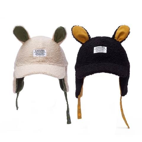 Custom Label Toddler Warm HAT with Ear Flap Cap for Cold Weather