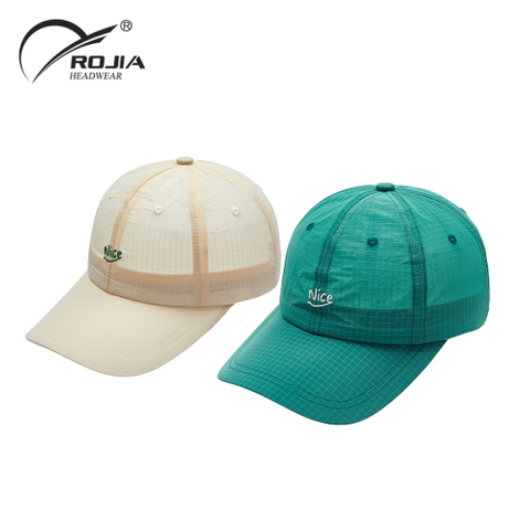 OEM Nylon Baseball Cap with Grid Texture Fabric | Custom Sports Hat Factory