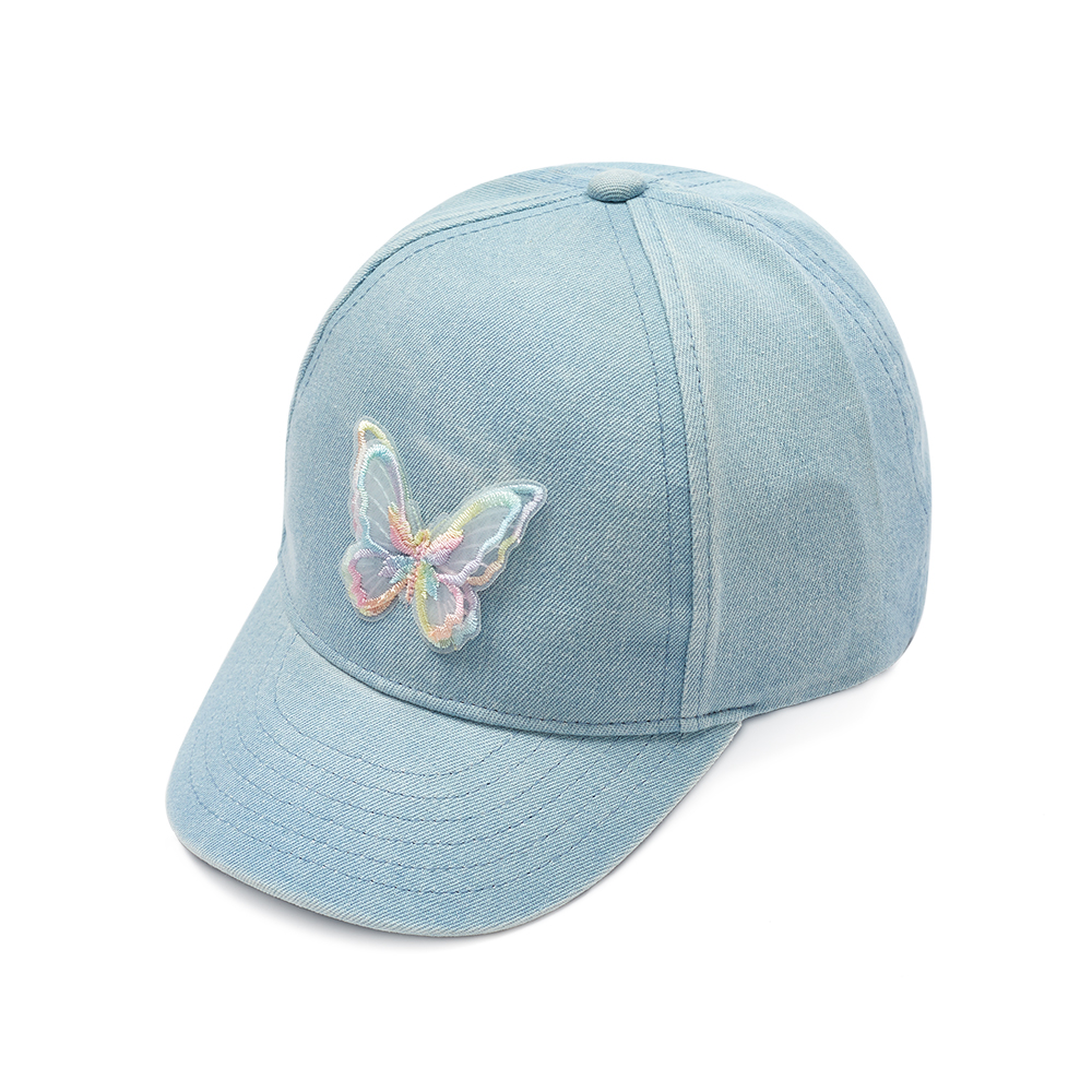 Wholesale Custom Butterfly Denim Baseball Cap for Kids OEM