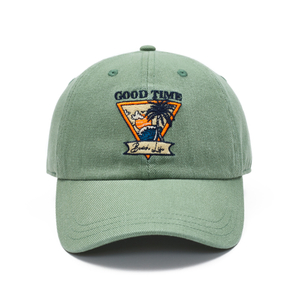 Wholesale Vintage Green Dad Caps with Custom Embroidered & Printed Logo