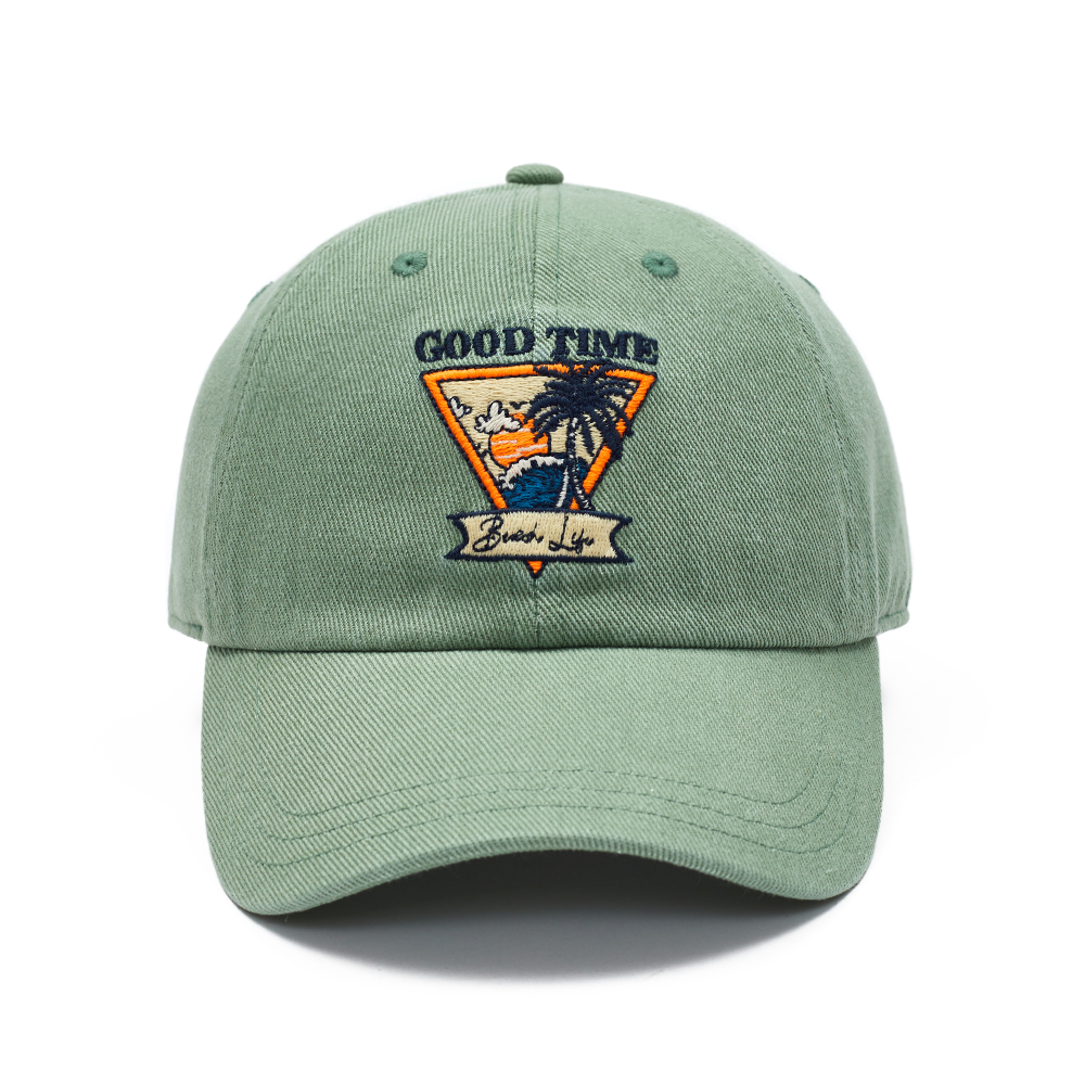 Wholesale Vintage Green Dad Caps with Custom Embroidered & Printed Logo