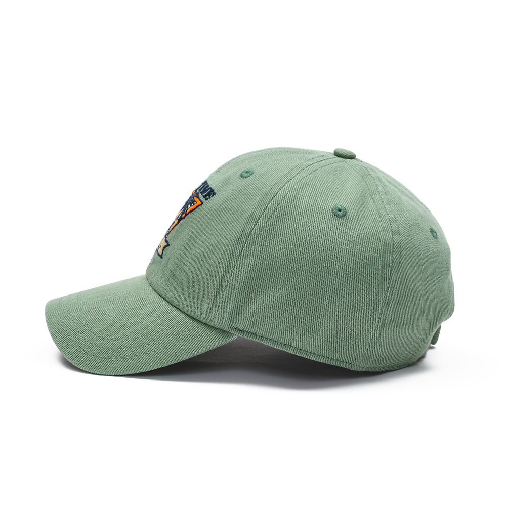 Wholesale Vintage Green Dad Caps with Custom Embroidered & Printed Logo