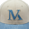 Custom Baseball Caps with Cream Canvas & Denim Contrast Letter Embroidery