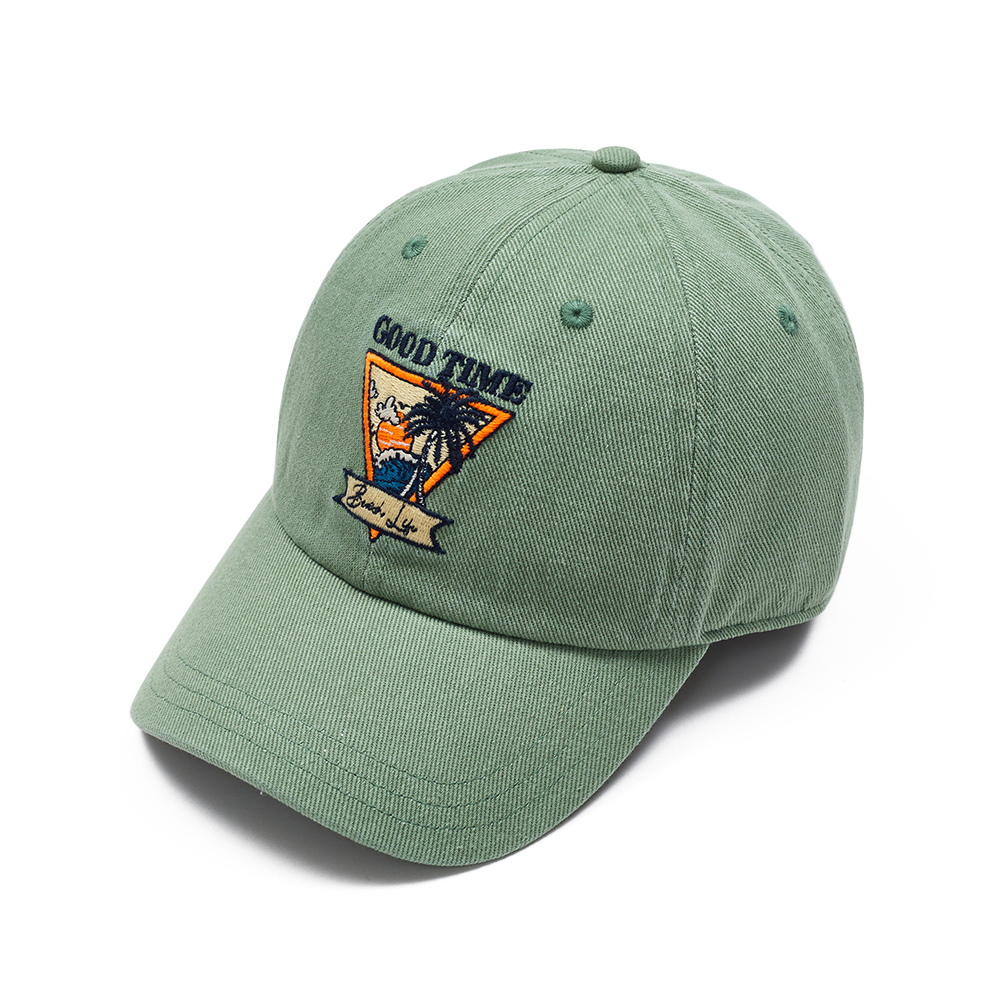 Wholesale Vintage Green Dad Caps with Custom Embroidered & Printed Logo