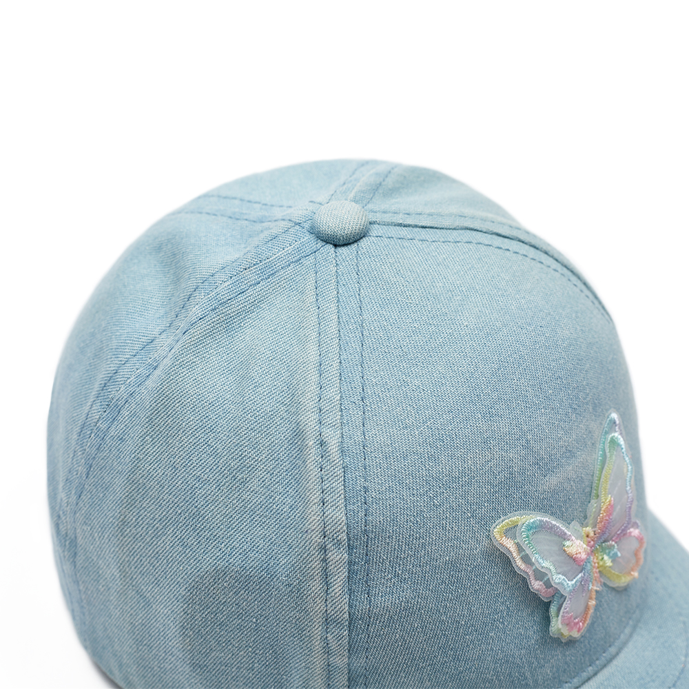 Wholesale Custom Butterfly Denim Baseball Cap for Kids OEM