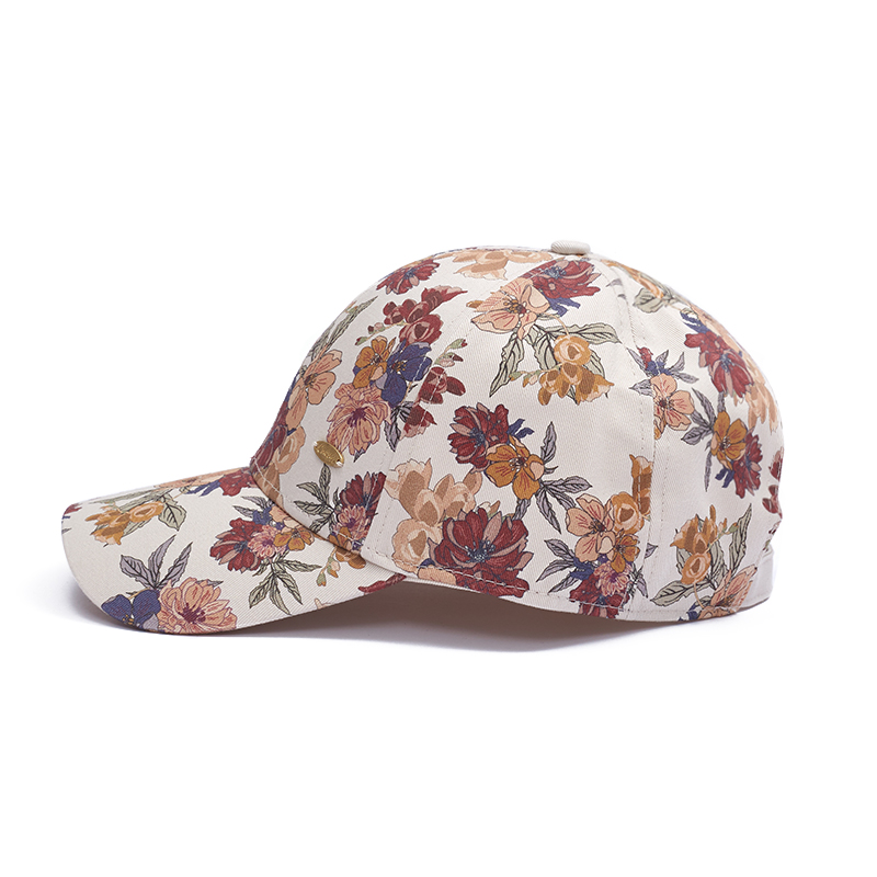 Custom Vintage Baseball Caps with Colorful Floral Print