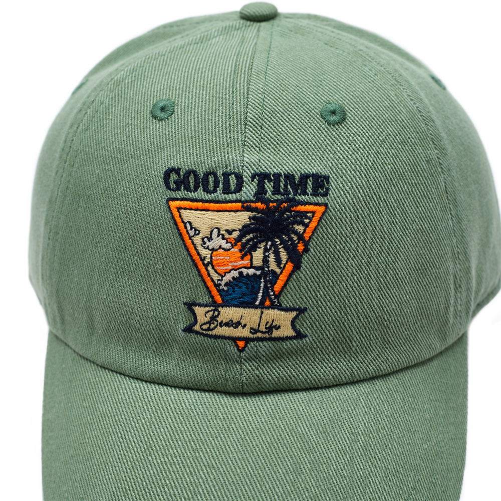 Wholesale Vintage Green Dad Caps with Custom Embroidered & Printed Logo